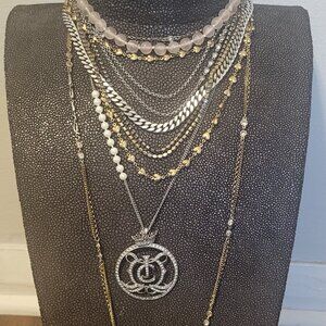 🩷 RARE JUICY COUTURE 🩷 MULTI-STRAND CHAIN LAYERED NECKLACE WITH JC CREST